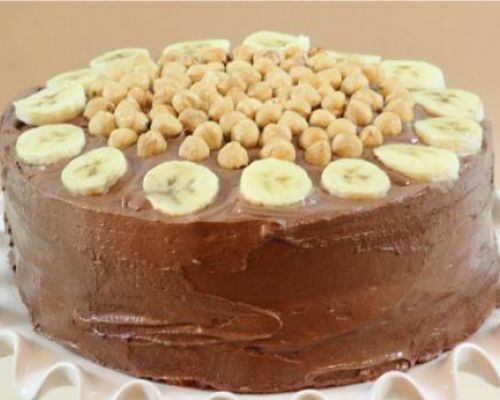 Banana Cream Cake with Nutella Frosting